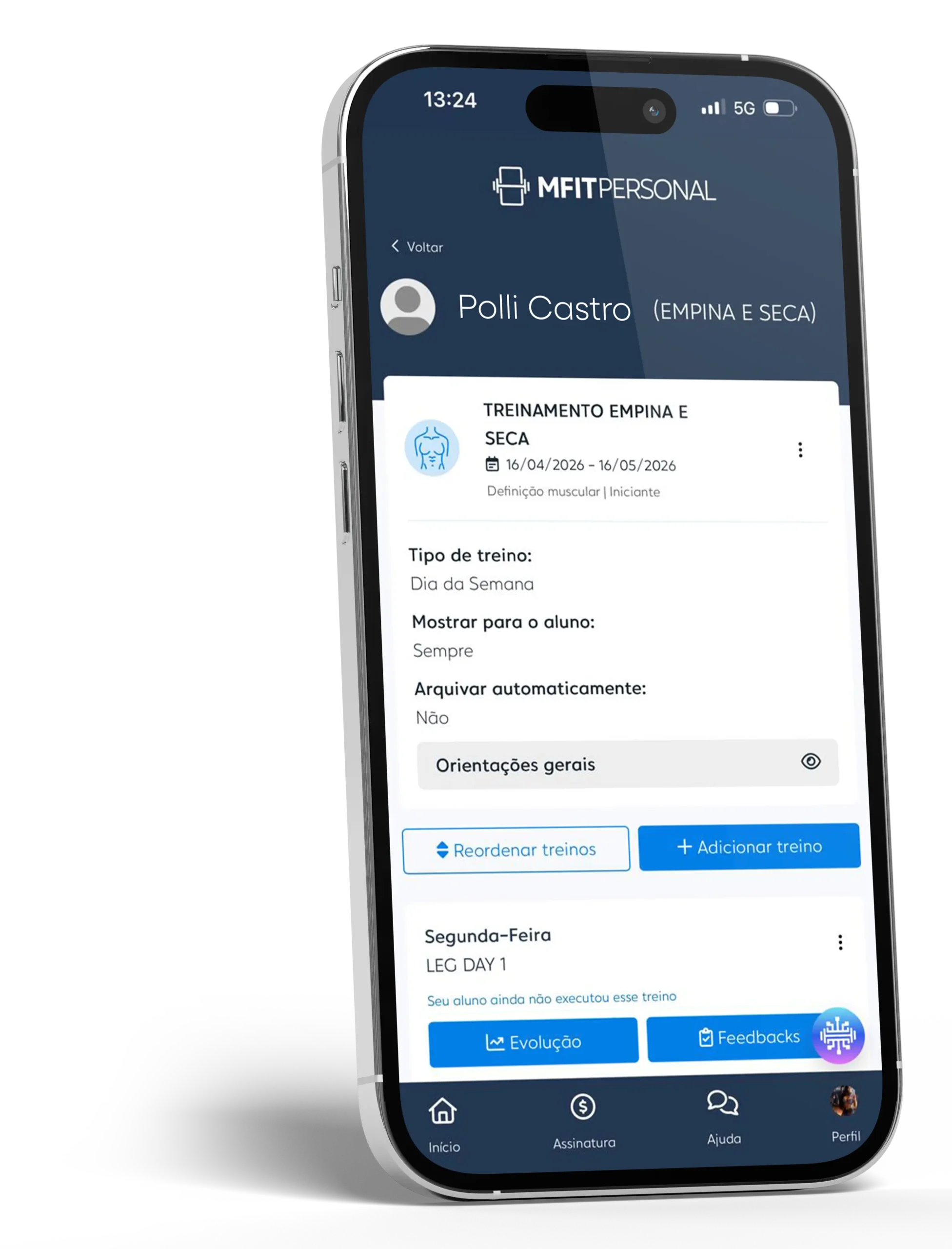 App MFIT Personal — Plano de treino personalizado no celular